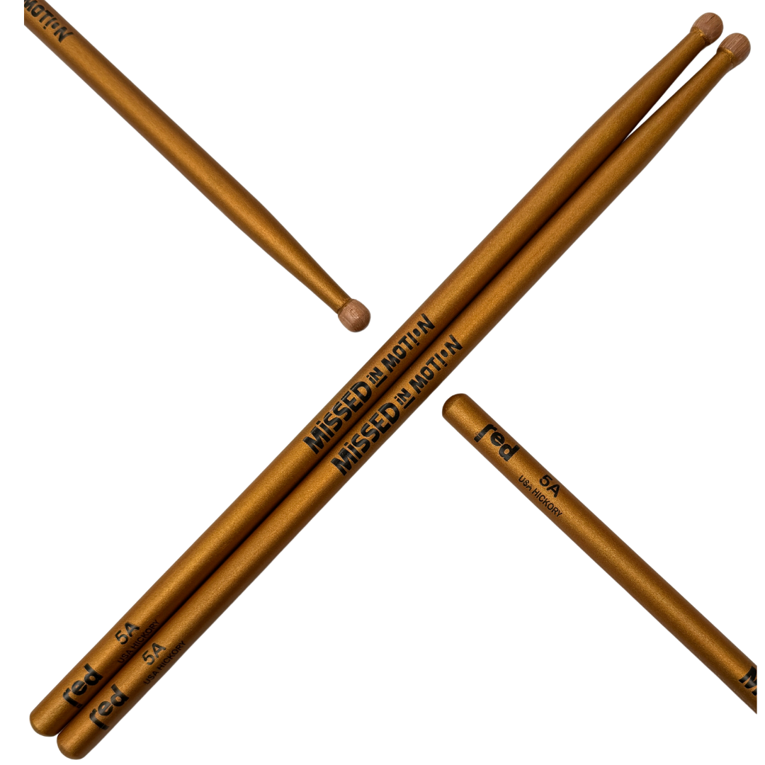 Red Drumsticks Limited Edition Missed in Motion Sticks