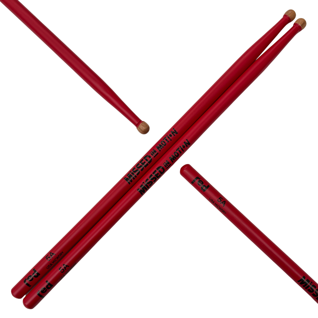 Red Drumsticks Limited Edition Missed in Motion Sticks