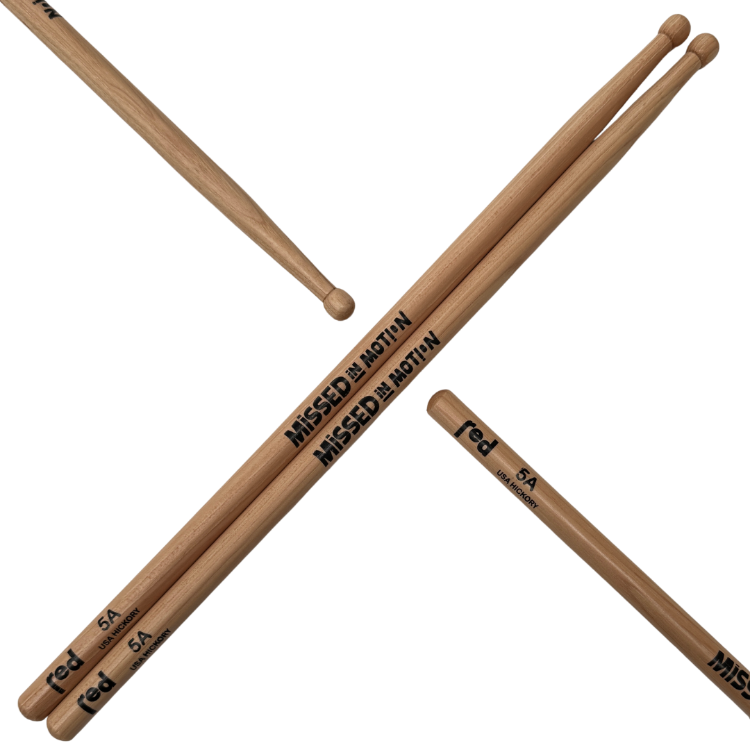 Red Drumsticks Limited Edition Missed in Motion Sticks
