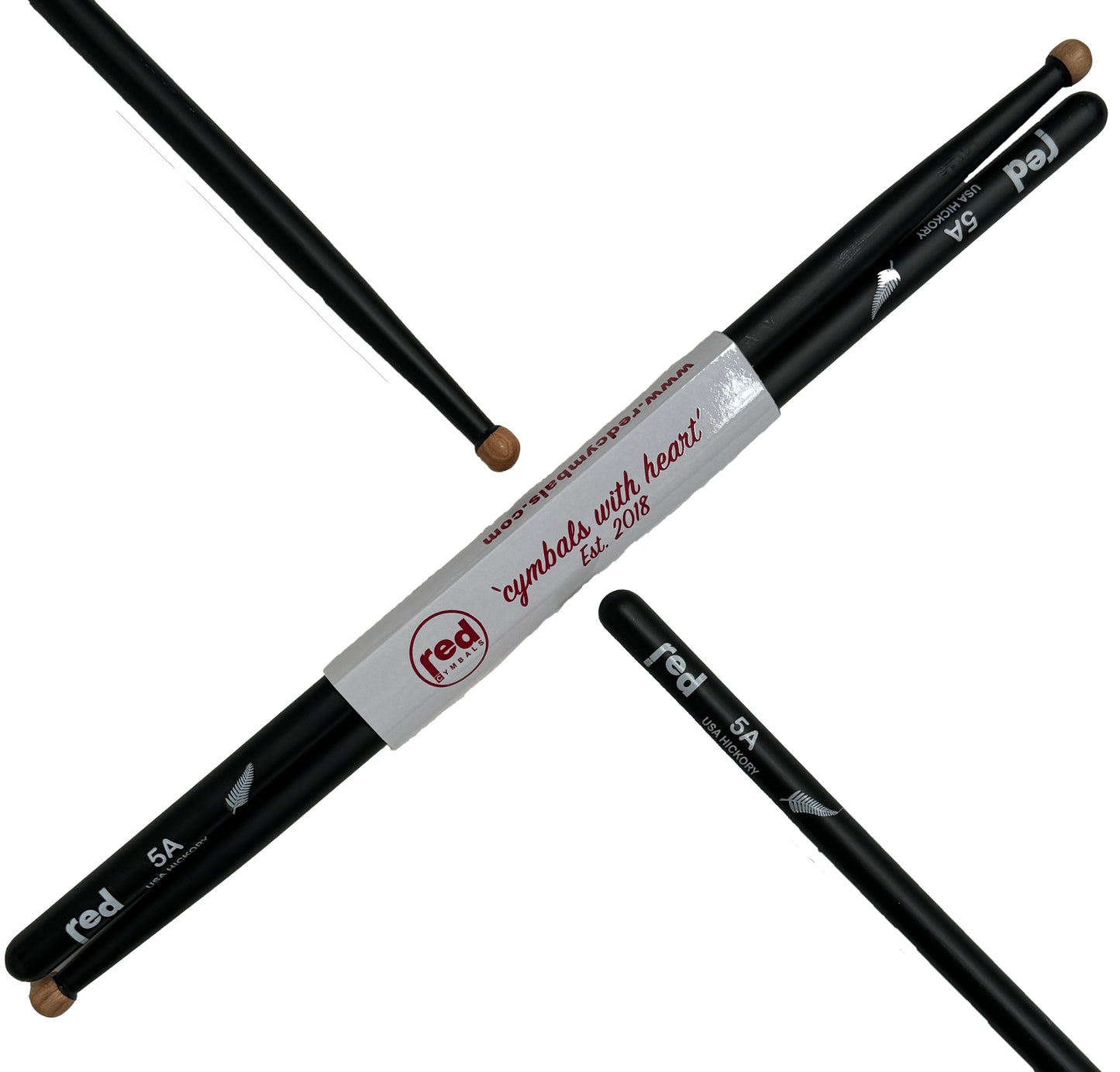 Red Drumsticks Silver Fern Sticks Black or Silver