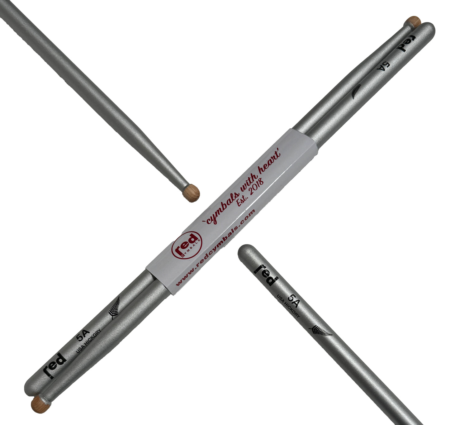 Red Drumsticks Silver Fern Sticks Black or Silver