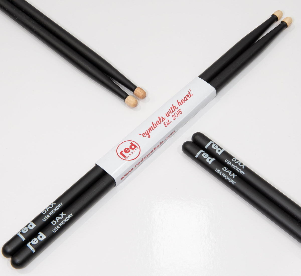 Red Cymbals Drum Sticks Red Drumsticks Colour Series multiple sizes Red Cymbals Colour Series Red & Purple Drumsticks