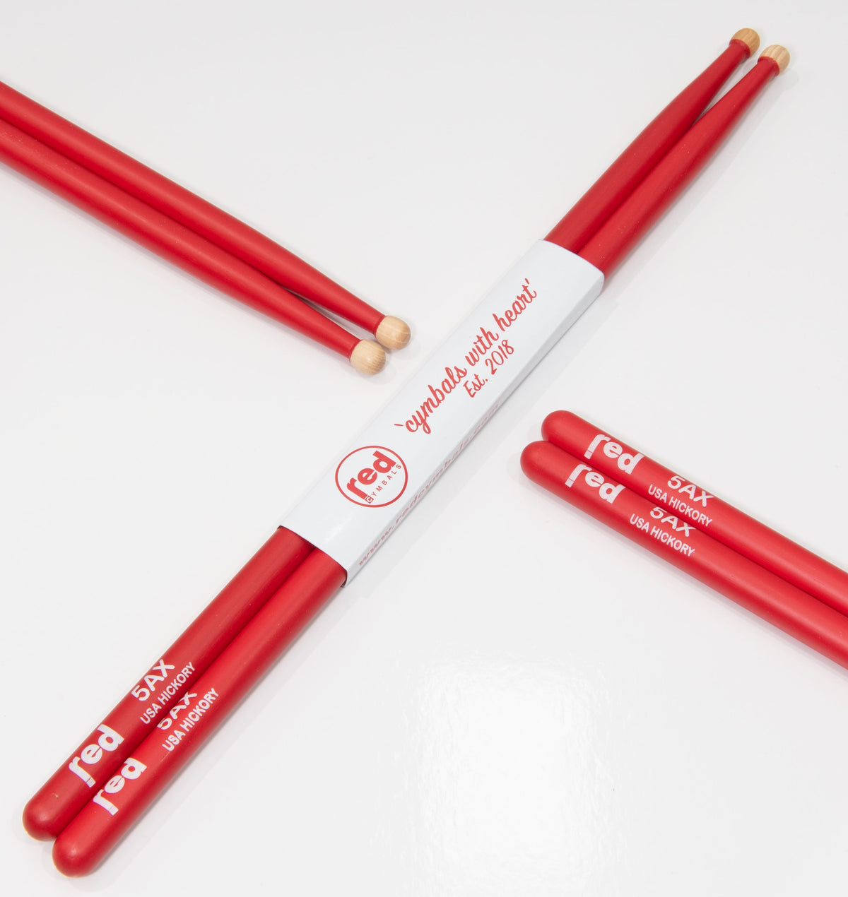 Red Cymbals Drum Sticks Red Drumsticks Colour Series multiple sizes Red Cymbals Colour Series Red & Purple Drumsticks