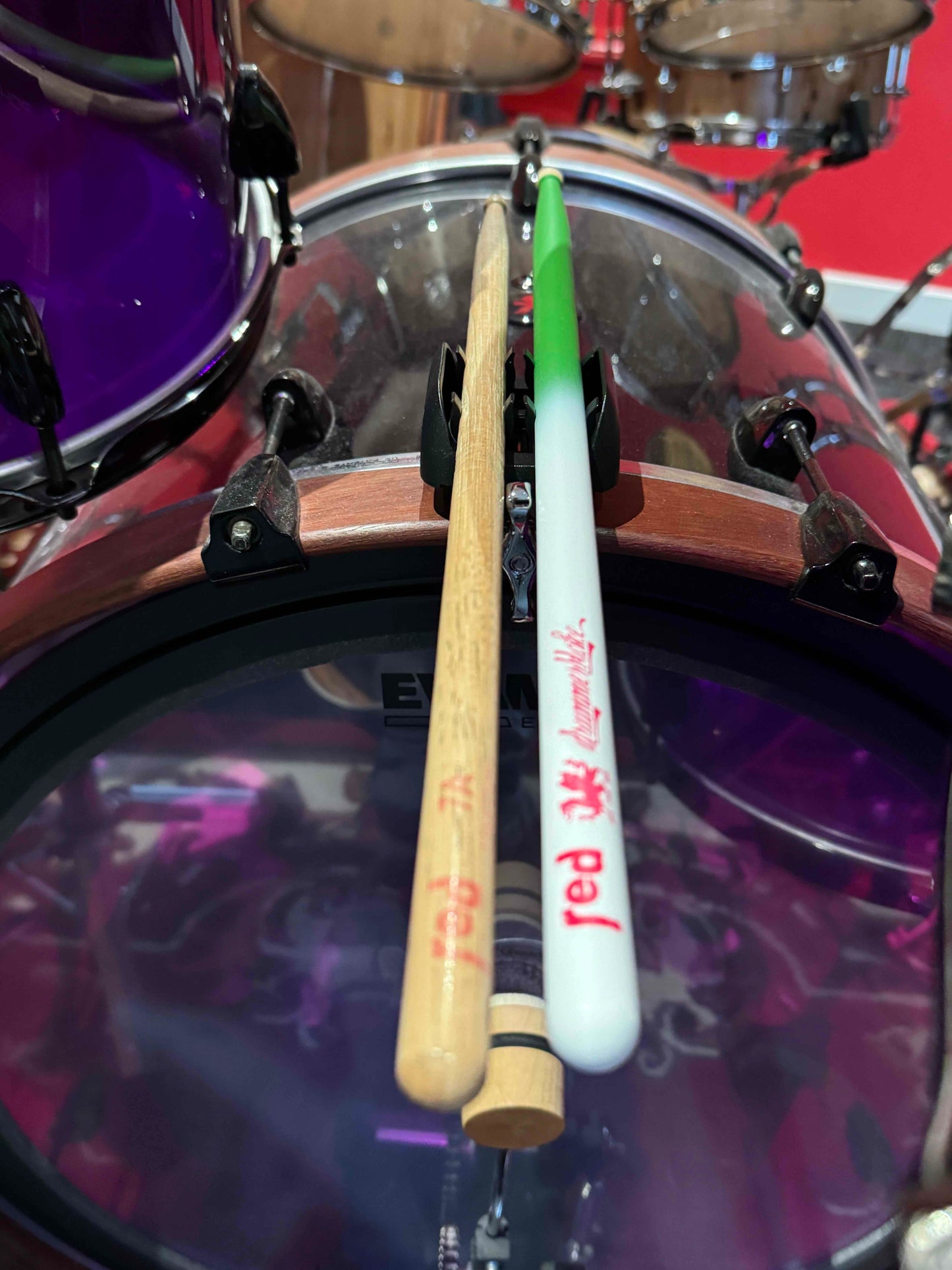 Drum Stick Holder Clips onto Bass Drum